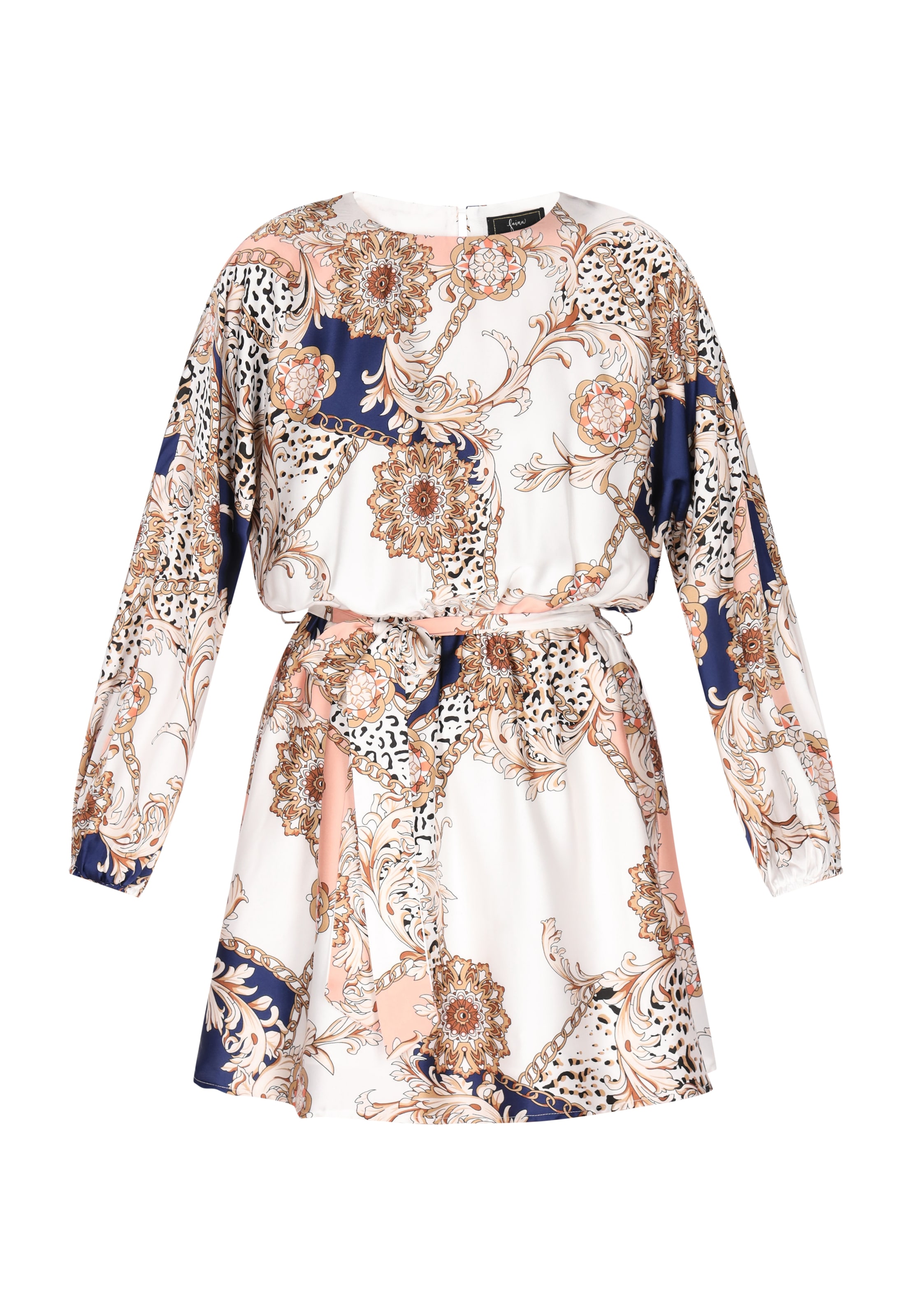 jauktas krāsas faina Kokteiļkleita: no priekšpuses