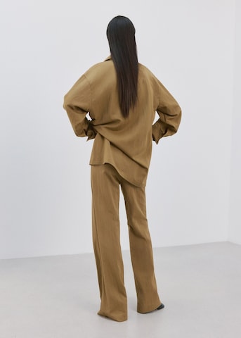 MANGO Wide leg Pants in Green