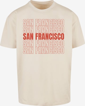 Merchcode T-Shirt 'San Francisco' in Beige: predná strana