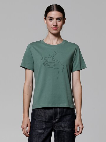 T-shirt ' Don't Hurt Yourself ' Watapparel en vert : devant