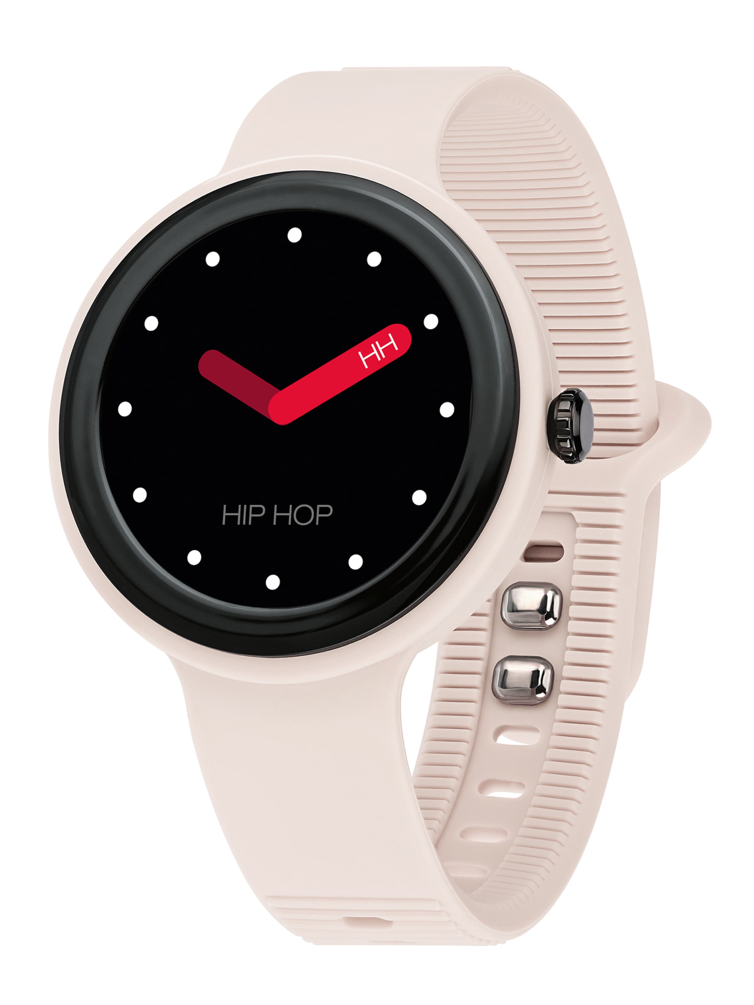 Montre digitale Hip Hop en beige : devant