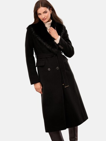 Lipsy Between-Seasons Coat in Black: front