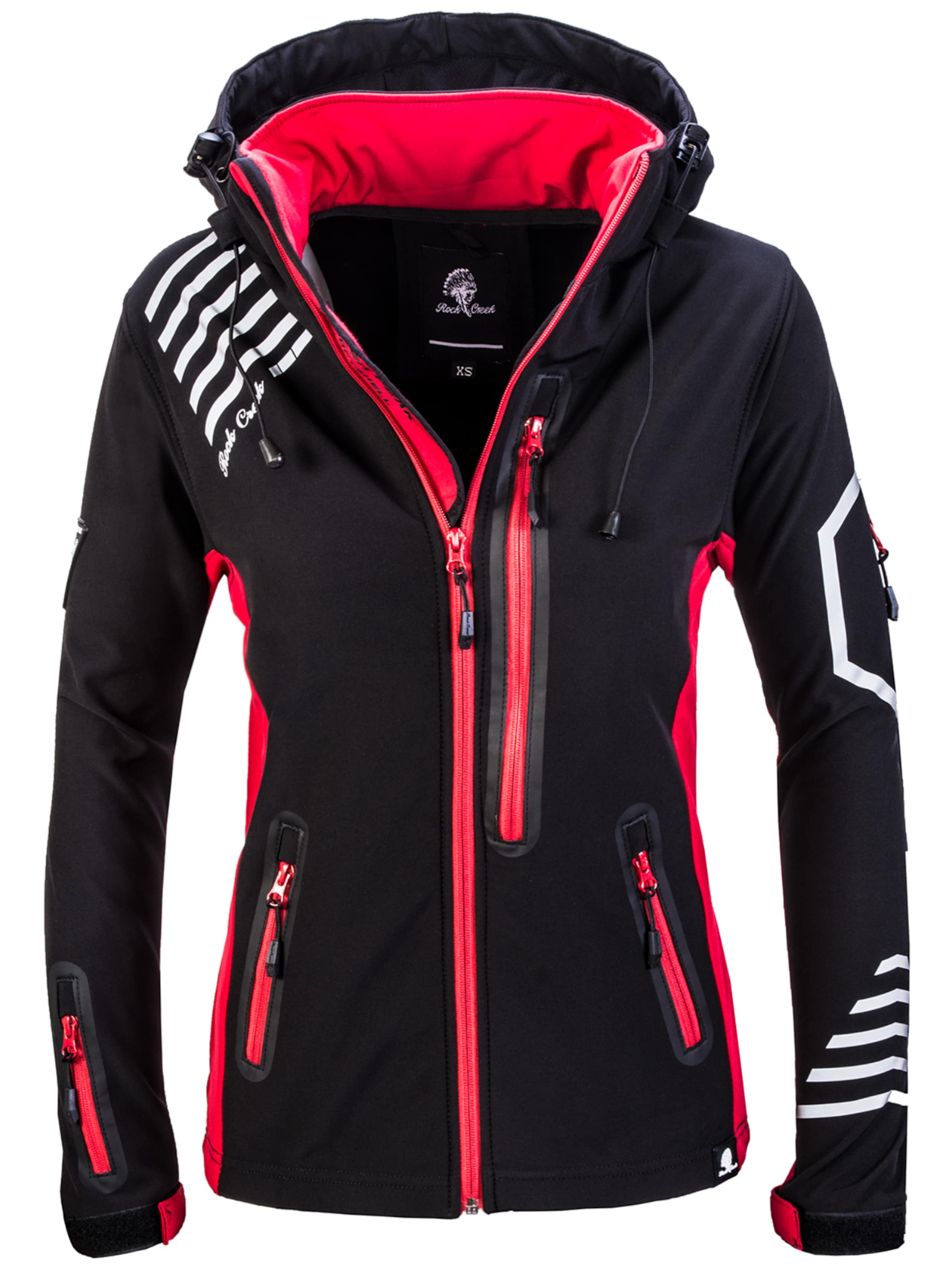 Rock Creek Outdoorjacke in Schwarz: Vorderseite