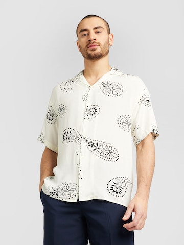 JACK & JONES Comfort fit Button Up Shirt 'JEFF' in White: front