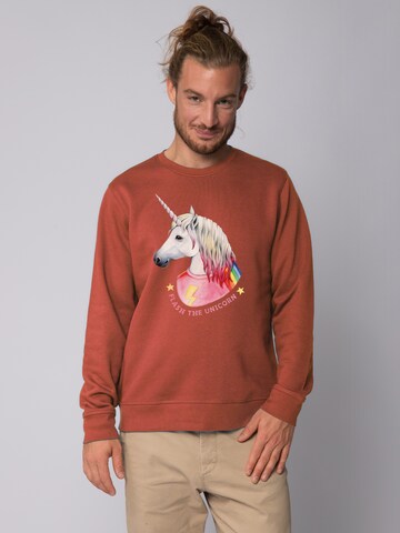 Watapparel Sweatshirt ' Flash, the unicorn ' in Bruin: voorkant