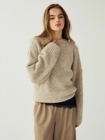 Pull-over ' N-Monika Knit ' Noella en beige : devant