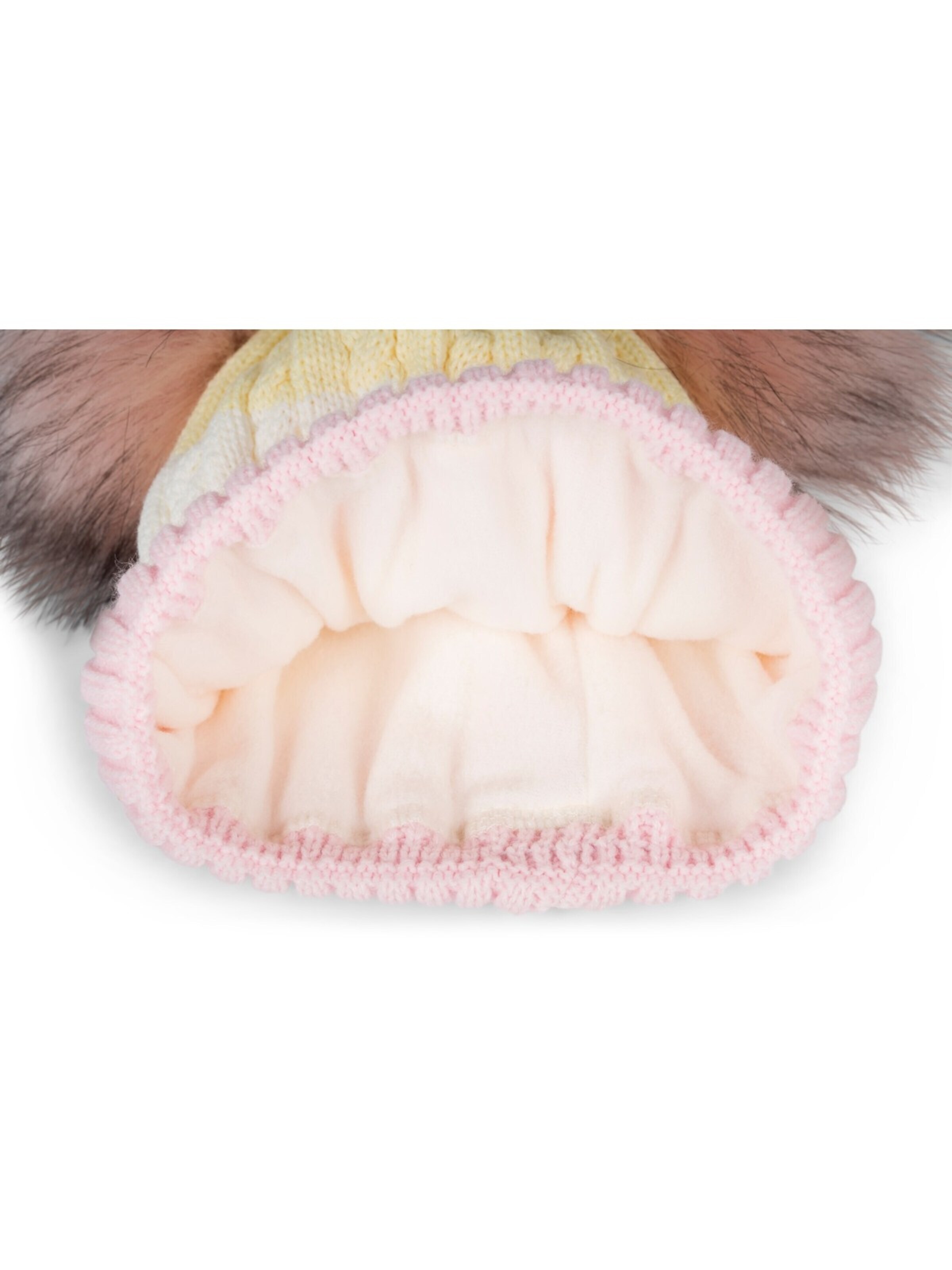 styleBREAKER Mütze 'Gestreifte Kinder Bommelmütze mit zwei Bommel'‌‌‌‌ in Pink