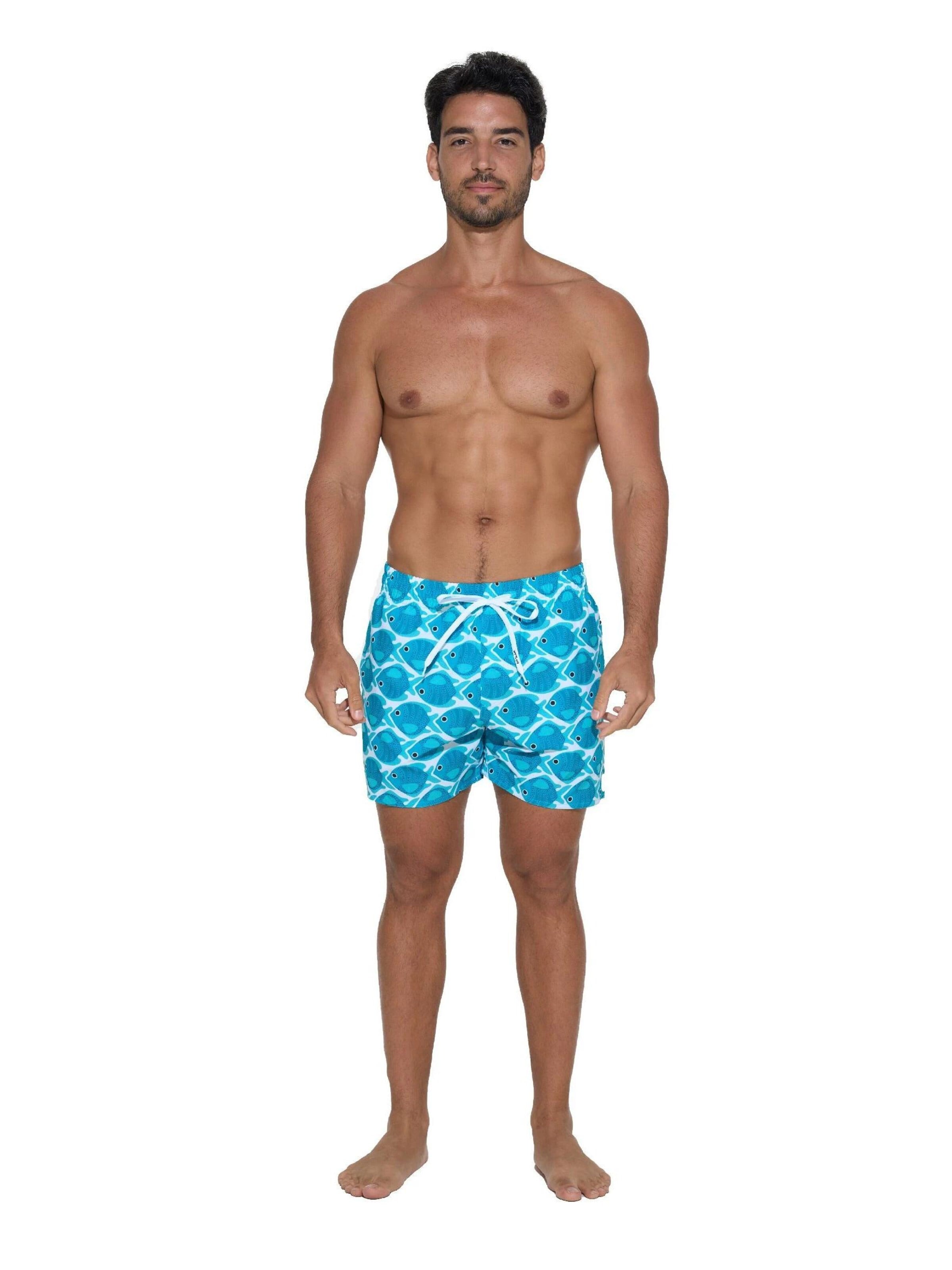 69Slam - Bermudas 'BAÑADOR CORTO CLASSIC ARMIN FISHES' en azul: frente