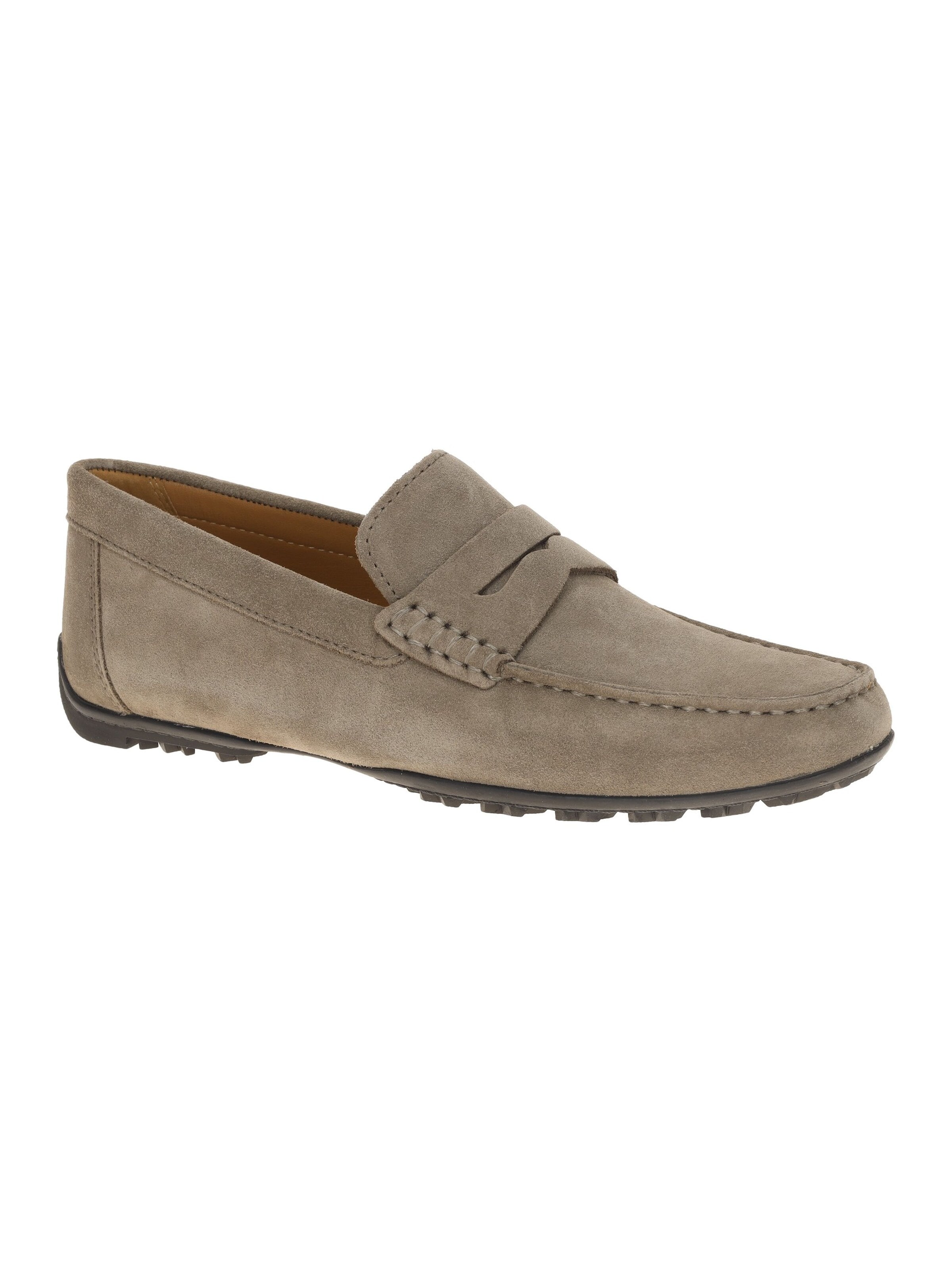 GEOX Classic Flats 'Geox Kosmopolis Mokassin Schuhe taupe grau Grip-Sohle U35CFB' in Brown: front