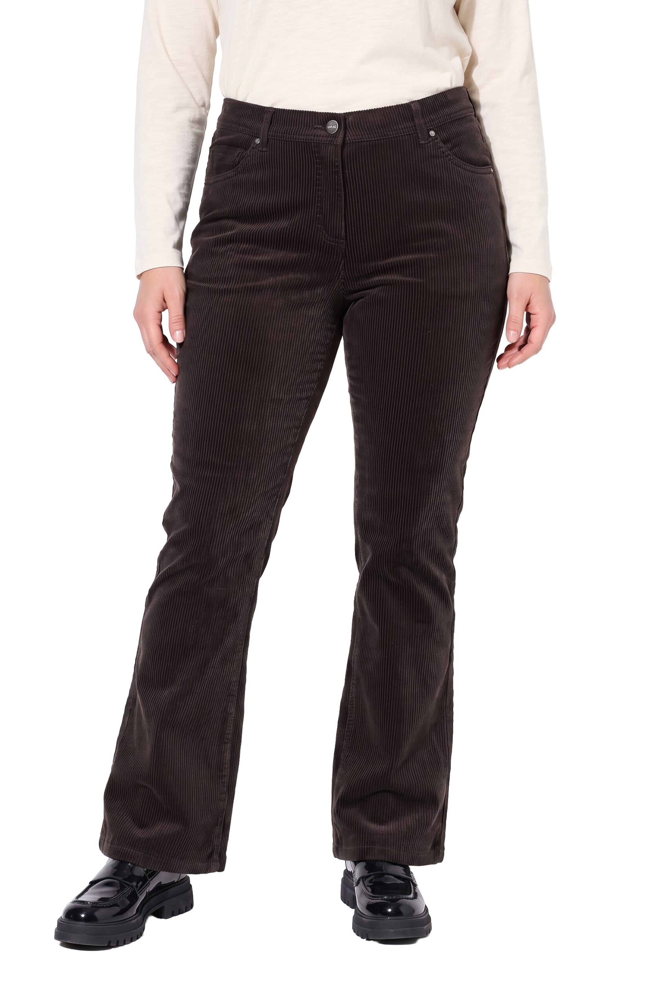 Ulla Popken Flared Jeans in Braun