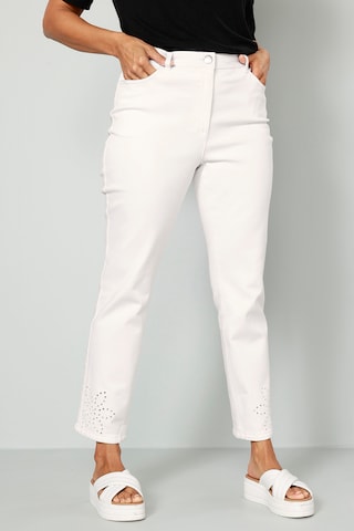 Coupe slim Pantalon MIAMODA en blanc : devant