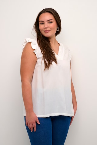 Camicia da donna 'Dahlie' di KAFFE CURVE in bianco: frontale