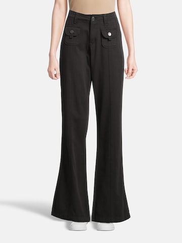 AÉROPOSTALE Flared Trousers in Black: front