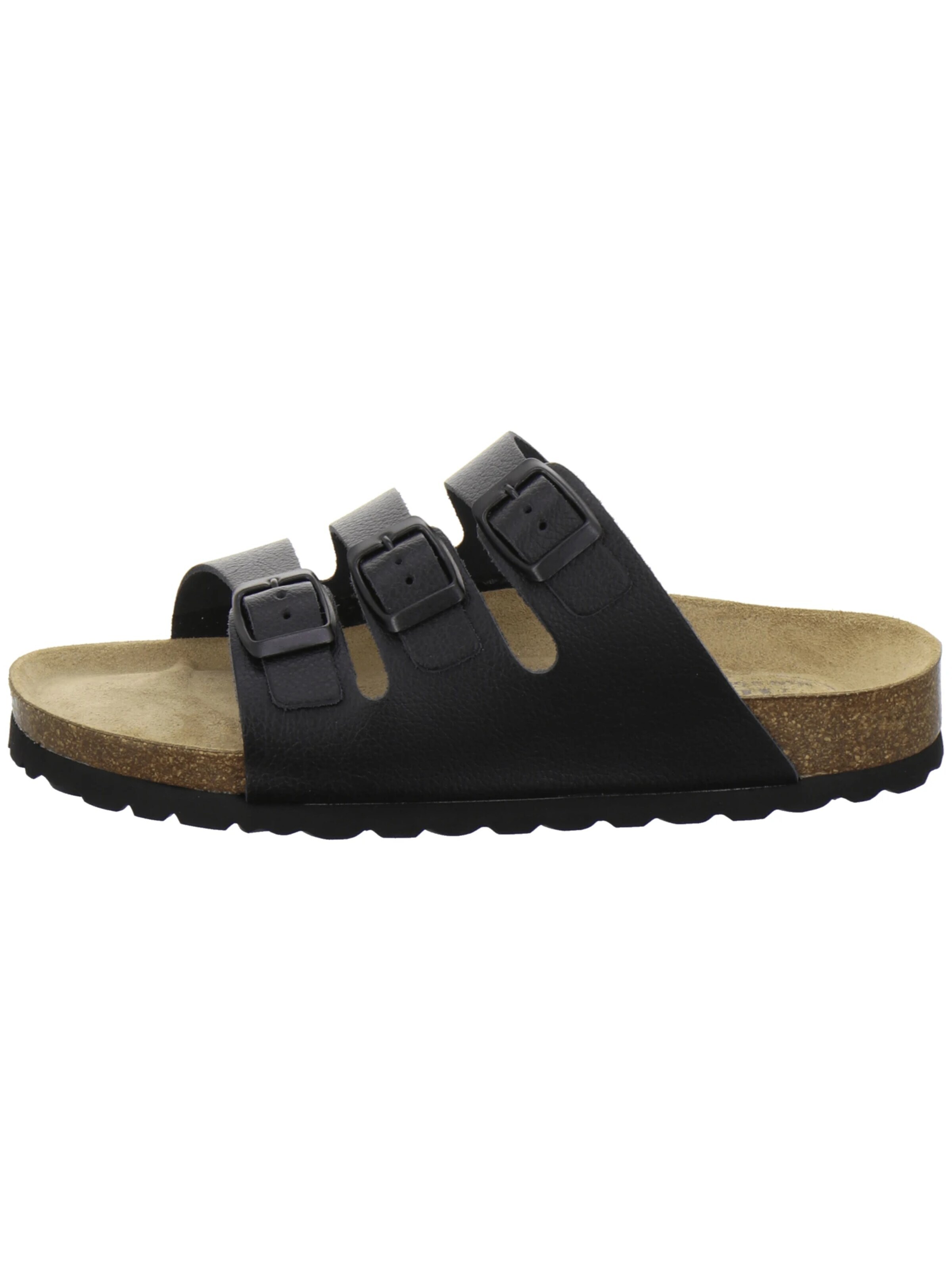 AFS-Schuhe - Zapatos abiertos 'Pantoletten Damen Dreischnaller schwarz' en negro