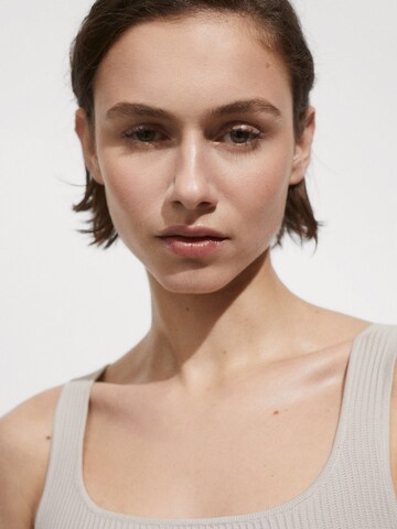 MANGO Knitted Top 'BERNAL' in Beige