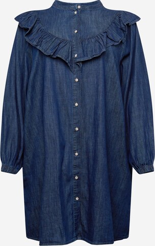 Zizzi Košilové šaty 'KAROLINE' – modrá: přední strana