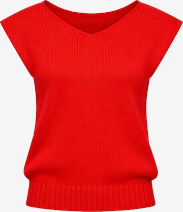 Süel knitwear - Top de punto 'Carlos' en rojo: frente