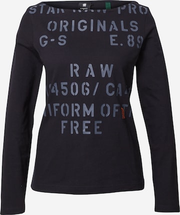G-Star RAW Тениска 'Stencil' в черно: отпред