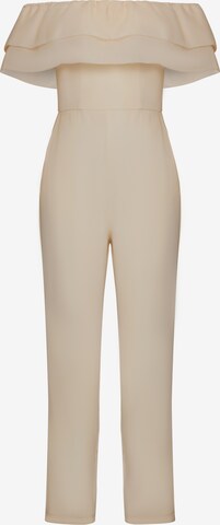 Chi Chi London Jumpsuit in Beige: voorkant