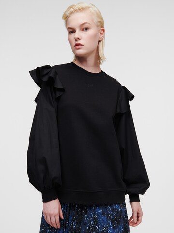 Sweat-shirt Karl Lagerfeld en noir : devant