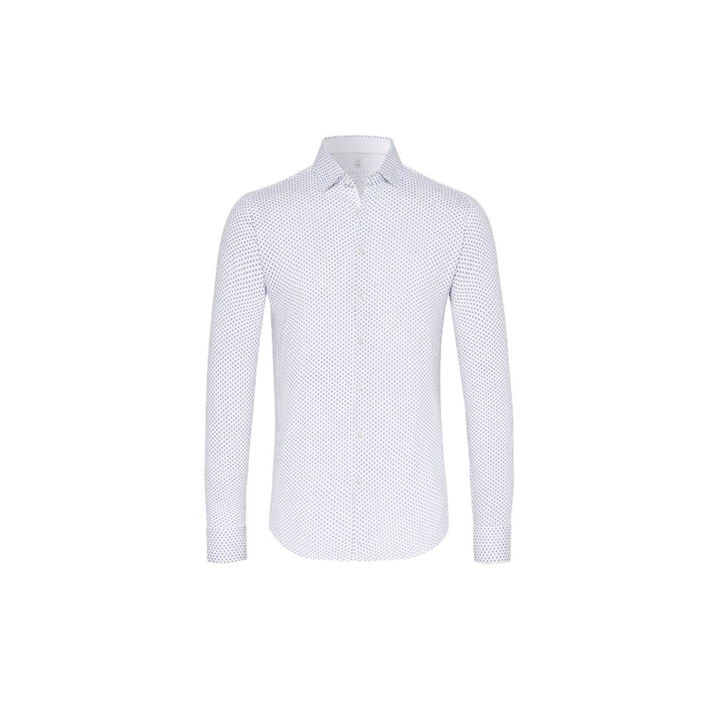 DESOTO Slim fit Button Up Shirt in White: front