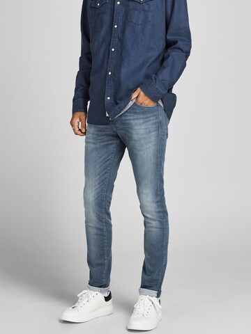 zils JACK & JONES Piegulošs Džinsi 'JJIGLENN JJICON JJ 857': no priekšpuses