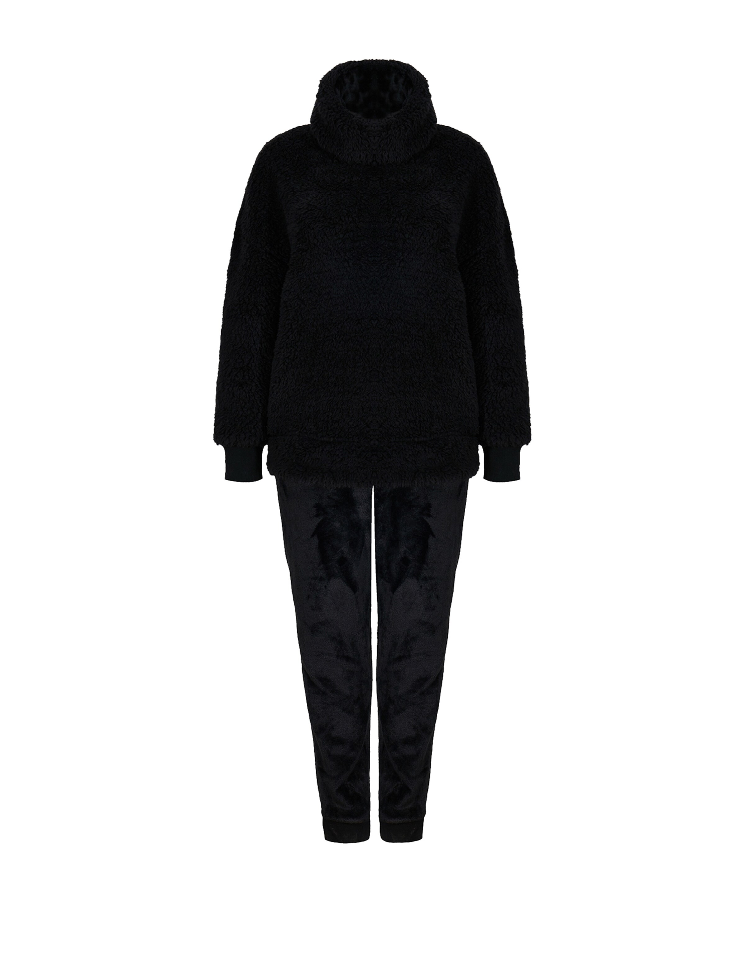 Loungeable Pyjama in Schwarz: Vorderseite