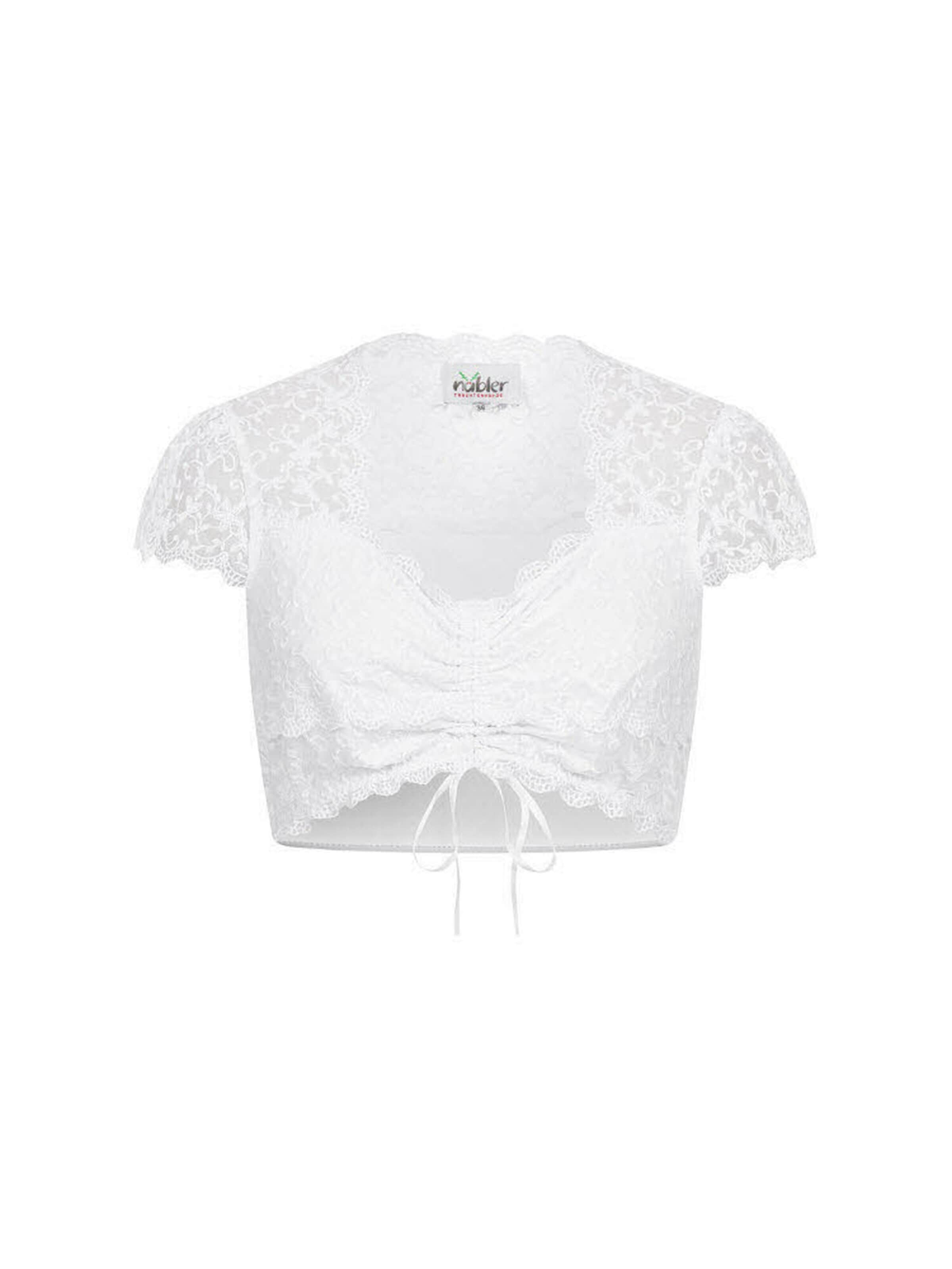 Trachtenhof Nübler Traditional Blouse 'Dirndlbluse kurzarm Lisa' in White: front