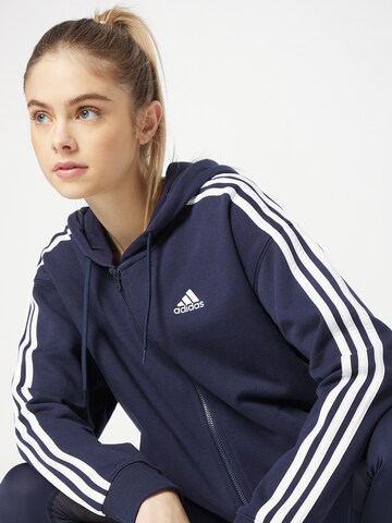 ADIDAS SPORTSWEAR Športová mikina so zipsom 'Essentials 3-Stripes French Terry ' - Modrá