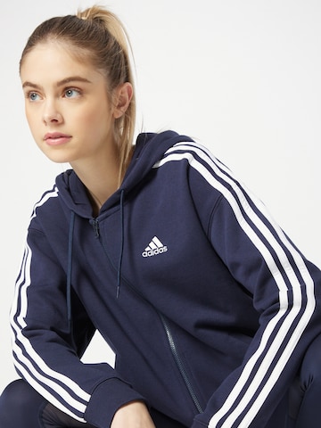 ADIDAS SPORTSWEAR Αθλητική ζακέτα φούτερ 'Essentials 3-Stripes French Terry ' σε μπλε