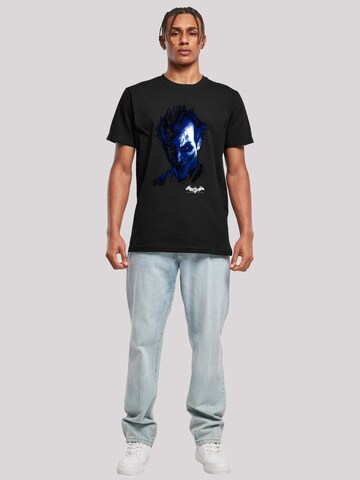 F4NT4STIC Shirt 'DC Comics Batman Arkham Asylum Joker Face Distress' in Zwart