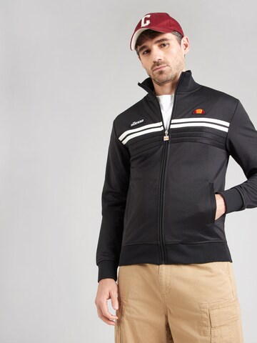 ELLESSE Zip-Up Hoodie 'Vicenza' in Black: front