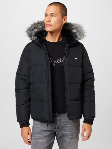 HOLLISTER Winter Jacket in Black: front