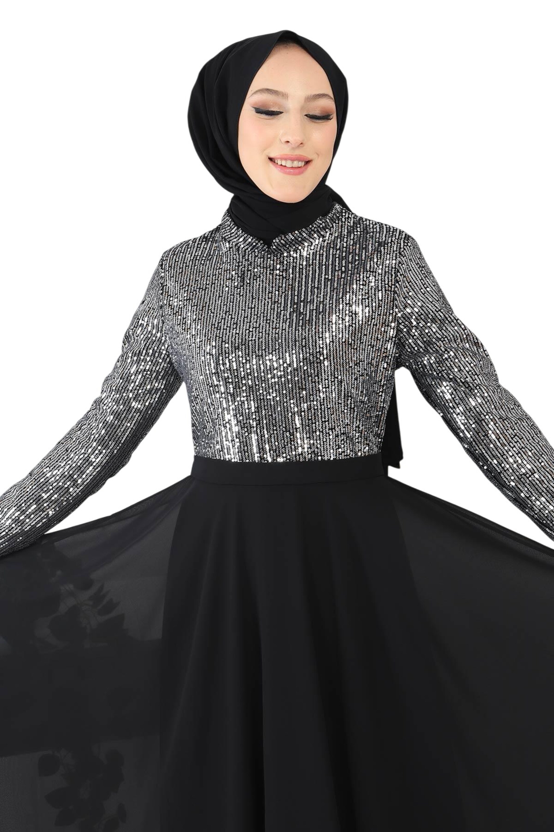 MODAMIHRAM Abendkleid in Schwarz