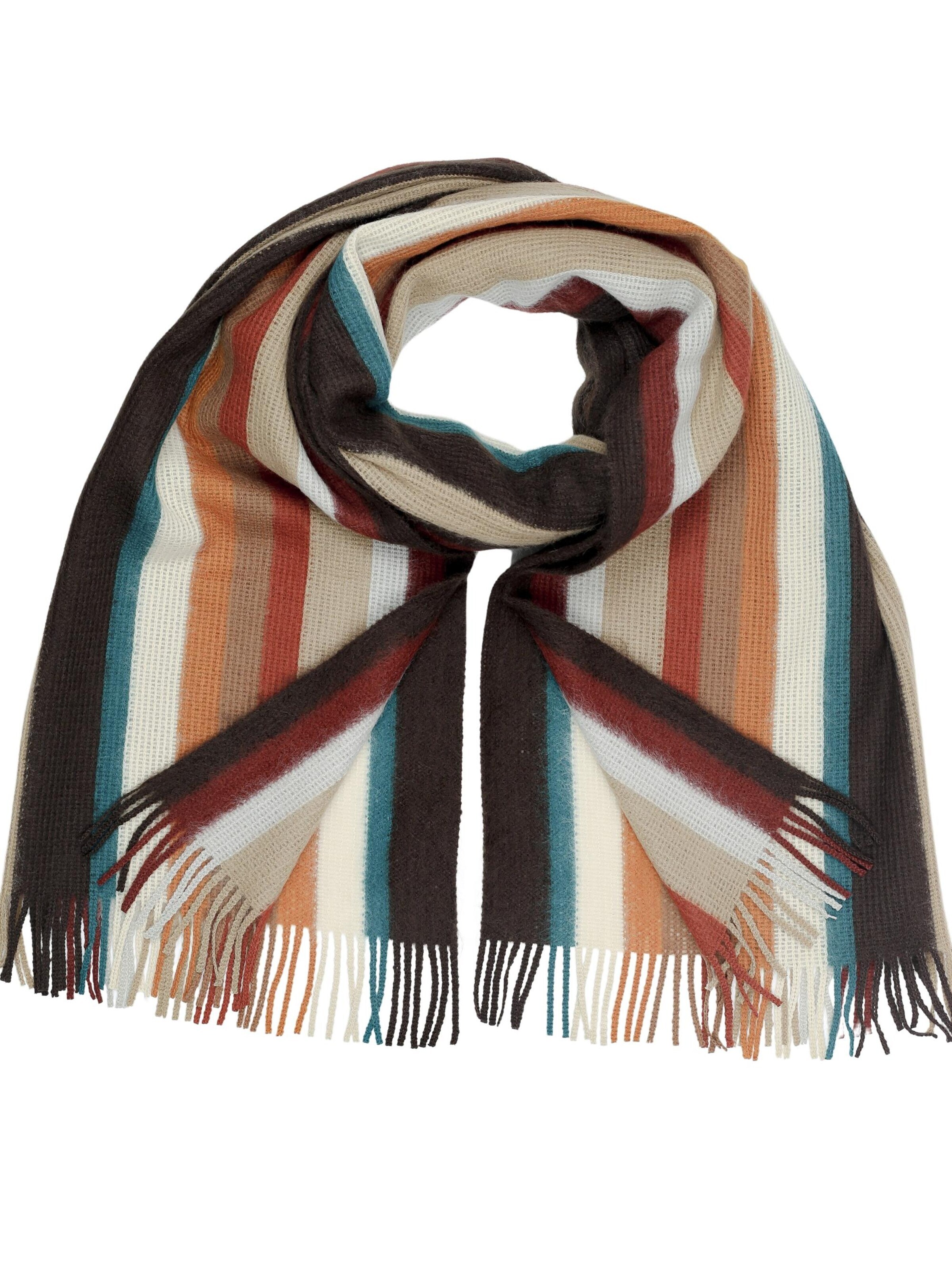 COLLEZIONE ALESSANDRO Scarf 'Farbstreifen' in Mixed colors: front