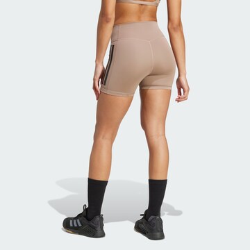 ADIDAS PERFORMANCE Skinny Workout Pants 'Optime' in Brown