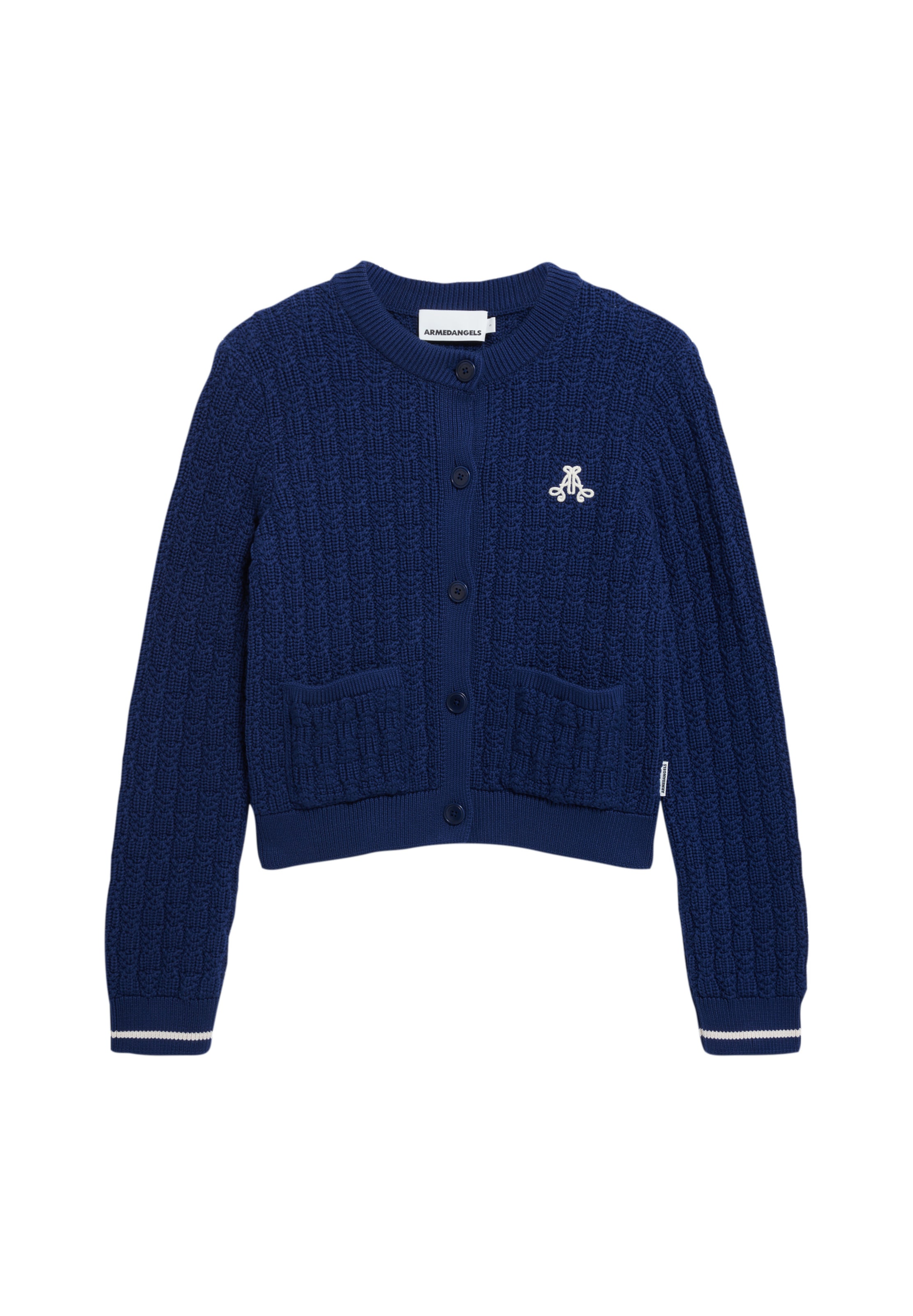 ARMEDANGELS Strickjacke STRUCTURE in Blau: Vorderseite