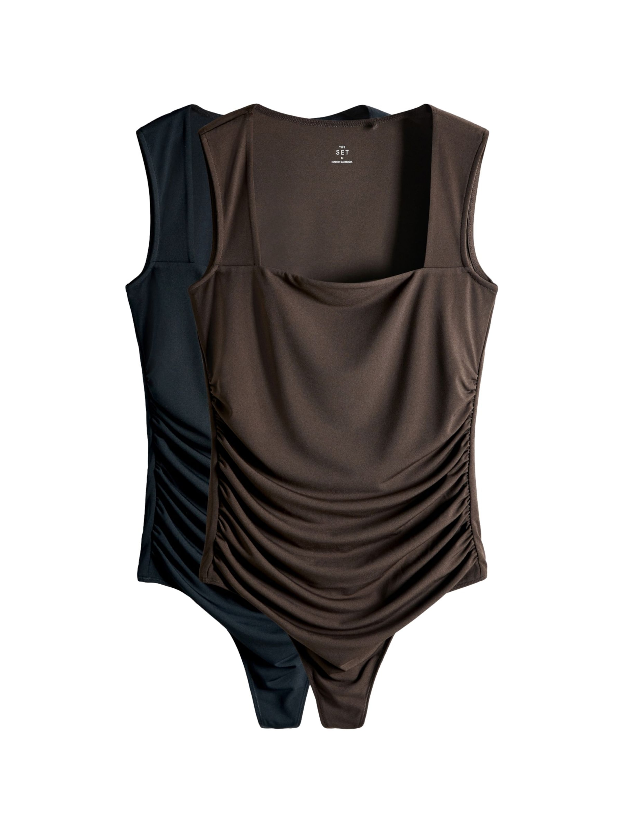 The Set T-shirtbody i brun: framsida