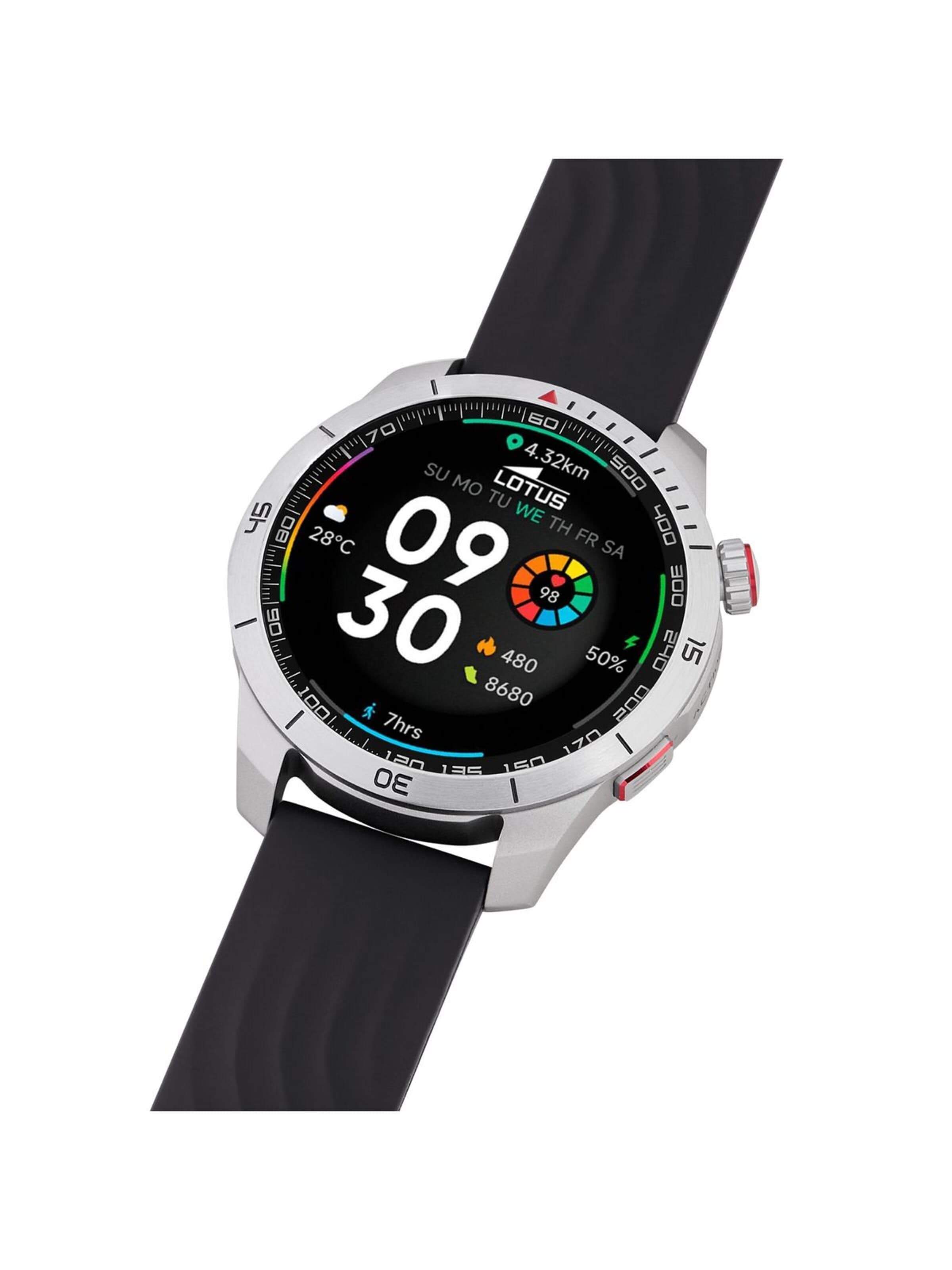Lotus Digitaal horloge 'Lotus - Smartwatch Smartime Paso X - Quartz watch movement - Watch case width: 48.52 mm' in Zwart