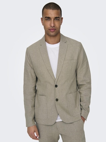 Coupe slim Veste de costume 'EVE' Only & Sons en gris : devant