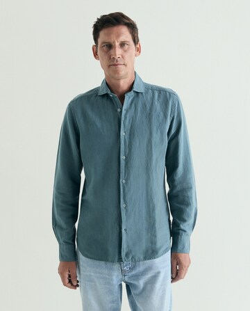 Scalpers Regular Fit Vintage Linen Shirt ' ' in Grün