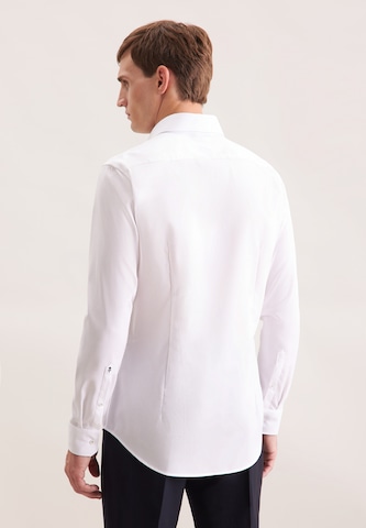SEIDENSTICKER Slim fit Zakelijk overhemd 'Schwarze Rose' in Wit