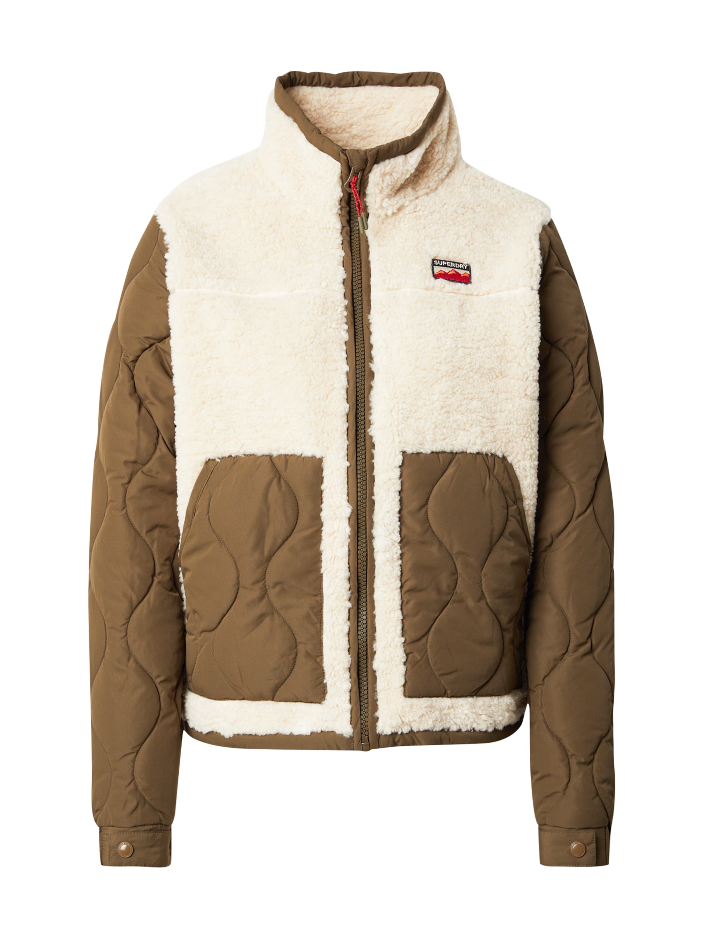 Superdry Übergangsjacke in creme / oliv, Produktansicht