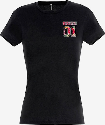 RMK Shirt 'QUEEN' in Schwarz: Vorderseite