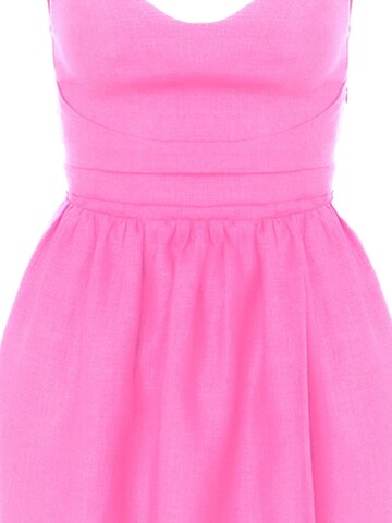 AVENUE N°29 Sommerkleid 'Linen Gathered Mini Dress With Straps'‌‌‌‌‌‌‌‌‌ in Pink