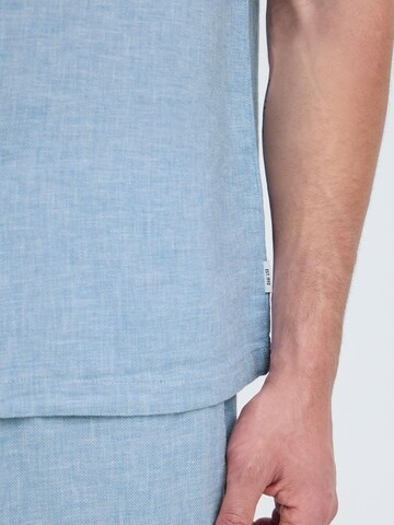 INDICODE JEANS Regular Fit Leinenhemd ' IDTropelo ' in Blau