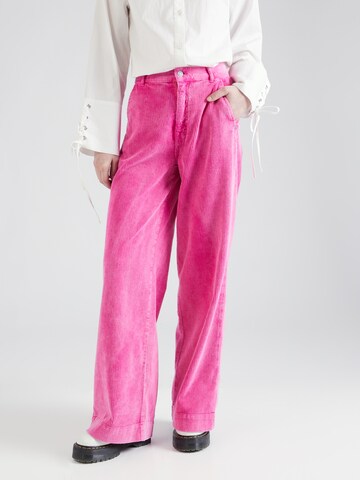 Wide Leg Pantalon Summum en rose : devant