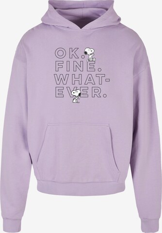 Merchcode Sweatshirt 'Peanuts - Ok Fine Whatever' in Purple: front