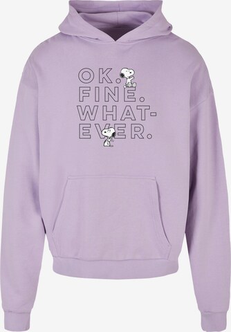 Merchcode Sweatshirt 'Peanuts - Ok Fine Whatever' in Lila: predná strana