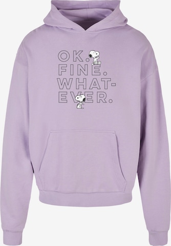 Sweat-shirt 'Peanuts - Ok Fine Whatever' Merchcode en violet : devant